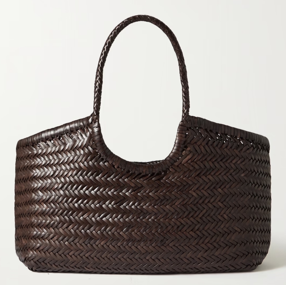 DRAGON DIFFUSION Nantucket basket brown Nwt Real Leather Woven Bag
